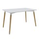 292-000108 Τραπέζι Natali pakoworld MDF λευκό-πόδια φυσικό 120x80x76εκ