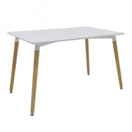 292-000108 Τραπέζι Natali pakoworld MDF λευκό-πόδια φυσικό 120x80x76εκ
