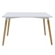 292-000108 Τραπέζι Natali pakoworld MDF λευκό-πόδια φυσικό 120x80x76εκ