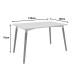 292-000108 Τραπέζι Natali pakoworld MDF λευκό-πόδια φυσικό 120x80x76εκ