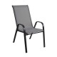 Ε270,4 RIO Πολυθρόνα Στοιβαζόμενη Κήπου, Μέταλλο Βαφή Μαύρο, Textilene Γκρι (4,20kg)