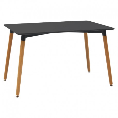 292-000109 Τραπέζι Natali pakoworld MDF μαύρο-πόδια φυσικό 120x80x76εκ