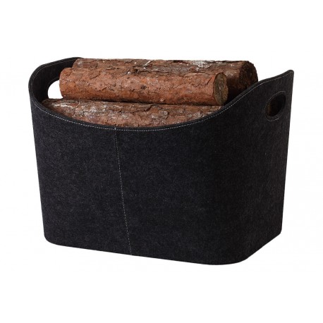 Home & Camp BR 20097 Υφασμάτινο Καλάθι Αποθήκευσης Ξύλων 53.5x43x36cm Γκρι