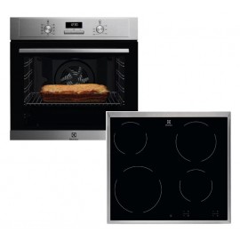 Electrolux EOF3H40X  Φούρνος άνω Πάγκου 72lt με Κεραμικές Εστίες EHF16240XK Π59.4εκ. Inox A + Δώρο Μίξερ AEG