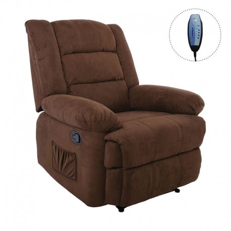Ε971,1Μ JULIA Massage Πολυθρόνα Relax Σαλονιού - Καθιστικού, Ύφασμα Καφέ