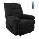 Ε971,3Μ JULIA Massage Πολυθρόνα Relax Σαλονιού - Καθιστικού, Ύφασμα Μαύρο