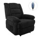 Ε971,3Μ JULIA Massage Πολυθρόνα Relax Σαλονιού - Καθιστικού, Ύφασμα Μαύρο