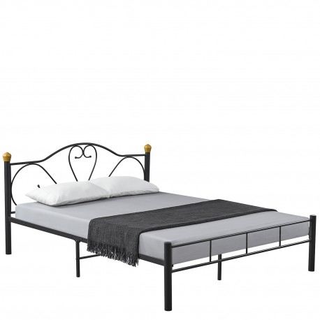 14920034 Κρεβάτι Υπέρδιπλο ArteLibre MOONRISE Μαύρο Μέταλλο Για Στρώμα 160x200cm