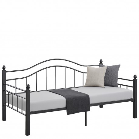 14920035 Καναπές Κρεβάτι ArteLibre PECOS Μαύρο Μέταλλο Για Στρώμα 90x190cm