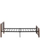 14920037 Κρεβάτι Μονό ArteLibre LARAMIE Μαύρο/Καρυδί Μέταλλο Για Στρώμα 90x200cm