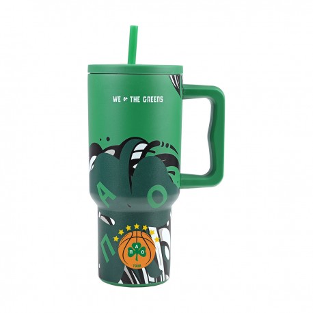 01-35990 ESTIA ΘΕΡΜΟΣ STRAW TUMBLER XL PANATHINAIKOS BC EDITION WE THE GREENS 900ml