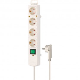 Πολύπριζο 4 θέσεων με διακόπτη και γωνιακό βύσμα 1153120100 BRENNENSTUHL λευκό