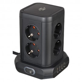 Πολύπριζο επιτραπέζιος πύργος 8 θέσεων 4 USB και διακόπτη 1153560000 BRENNENSTUHL