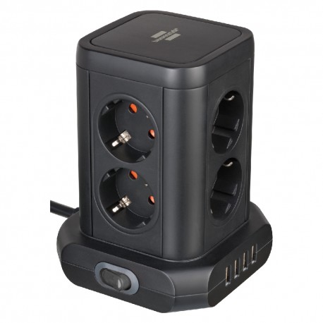 Πολύπριζο επιτραπέζιος πύργος 8 θέσεων 4 USB και διακόπτη 1153560000 BRENNENSTUHL