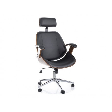 80-3738 FOTEL OBROTOWY KANSAS CZARNY EKOSKÓRA