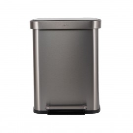 01-31954 ESTIA ΚΑΔΟΣ ΑΠΟΡΡΙΜΑΤΩΝ FLATOP SOFT CLOSE 50lt ΜΑΤ ΙΝΟΞ