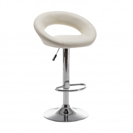 14240054 Σκαμπό Bar ArteLibre FETT Με Πλάτη Πτυσσόμενο Μπεζ PU/Μέταλλο 54x49x81-103cm Μπεζ