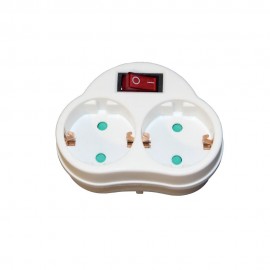 Αντάπτορας  2 θέσεων σούκο με διακόπτη ON/OFF Λευκό KF-ZΒ-01/02Κ TELCO