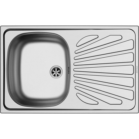 Pyramis Creta 1B 1D Margarita Ένθετος Νεροχύτης Inox Σατινέ Μ75.5xΠ48cm Ασημί