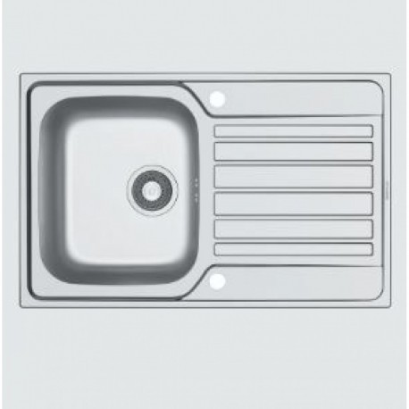 Pyramis Fedra 1B 1D 101104301 Ένθετος Νεροχύτης 1 Γούρνα 2 Οπές Ερμάριο 45cm, 79*50 cm Ανοξείδωτο