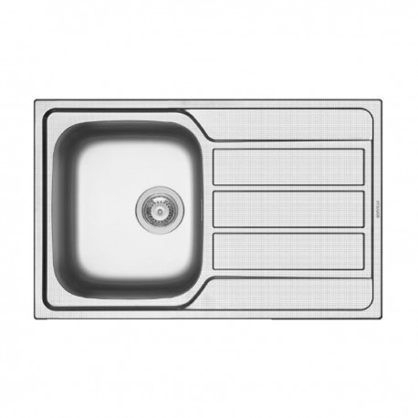 Pyramis Athena Extra 1b 1d Rev Diamond Ένθετος Νεροχύτης Inox Σαγρέ Μ79xΠ50cm Ασημί