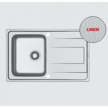 Pyramis Alea 1B 1D 107160801 Ένθετος Νεροχύτης 1 Γούρνα 2 Οπές Ερμάριο 45cm, 79*50 cm, Ανοξείδωτο