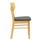 382-000003 Καρέκλα Bedona pakoworld rubberwood σε φυσική απόχρωση με μαύρο pu μαξιλάρι 47x46x80εκ