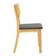 382-000004 Καρέκλα Renna pakoworld ξύλο οξιάς σε φυσική απόχρωση με μαύρο pu μαξιλάρι 48x52x79εκ