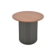029-000351 Βοηθητικό τραπέζι Dovel pakoworld mdf σε καρυδί-μαύρη απόχρωση Φ50x50εκ