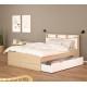 0041.TV49 Ikast κρεβάτι διπλό με 2 αποθηκευτικά συρτάρια 149,8x216x96,8εκ. ( για στρώμα 140x200εκ. ) Jackson Hickory / Λευκό  Ja