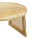 376-000007 Τραπέζι Tamarind pakoworld ξύλο mango-φυσικό rattan σε φυσική απόχρωση Φ65x40εκ