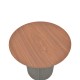 029-000351 Βοηθητικό τραπέζι Dovel pakoworld mdf σε καρυδί-μαύρη απόχρωση Φ50x50εκ