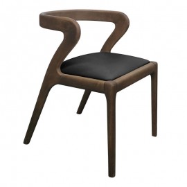 Ε7678,1 AVERY Καρέκλα Τραπεζαρίας, Απόχρωση Καρυδί, Pu Μαύρο