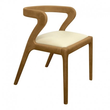 Ε7678,2 AVERY Καρέκλα Τραπεζαρίας, Απόχρωση Φυσικό, Pu Εκρού