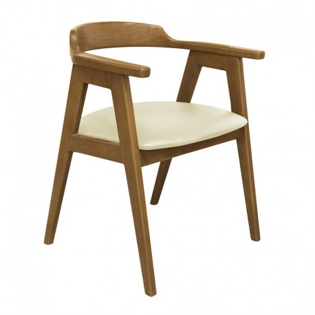 Ε7681,2 SELVA Πολυθρόνα Τραπεζαρίας, Απόχρωση Φυσικό, Pu Εκρού