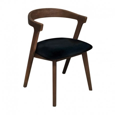 Ε7682,1 SANDRA Καρέκλα Τραπεζαρίας, Απόχρωση Καρυδί, Pu Μαύρο