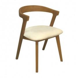 Ε7682,2 SANDRA Καρέκλα Τραπεζαρίας, Απόχρωση Φυσικό, Pu Εκρού