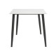 029-000376 Τραπέζι Gustas pakoworld λευκό μαρμάρου sintered stone-μαύρο μέταλλο 80x80x76εκ