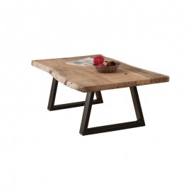 ΕΑ7101,SW LIZARD-W Slim Τραπέζι Σαλονιού Καθιστικού, Μέταλλο Βαφή Μαύρο, Ξύλο Ακακία Φυσικό