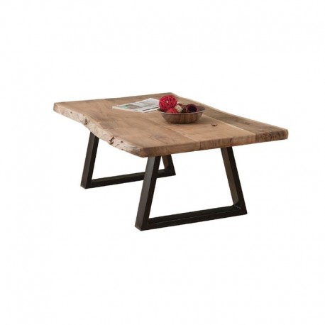 ΕΑ7101,SW LIZARD-W Slim Τραπέζι Σαλονιού Καθιστικού, Μέταλλο Βαφή Μαύρο, Ξύλο Ακακία Φυσικό