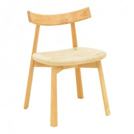 263-000057 Καρέκλα Clareta pakoworld rubberwood-σχοινί σε φυσική απόχρωση 53x55x79εκ