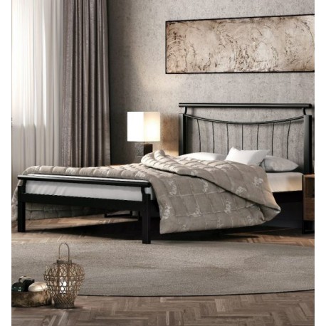 7760 ΧΑΡΙΣ ΚΡΕΒΑΤΙ ΜΕΤΑΛΛΙΚΟ ΜΑΥΡΟ ΔΙΠΛΟ ΕΛΛΗΝΙΚΗΣ ΚΑΤΑΣΚΕΥΗΣ ΓΙΑ ΣΤΡΩΜΑ 150Χ190ΕΚ. ΜΕ ΤΑΒΛΕΣ