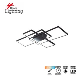 77-50989 SE LED 4 TESSERA BLACK 58*32*10cm 3CCT WITH MEMORY 28W IP20 2 YEARS WARRANTY