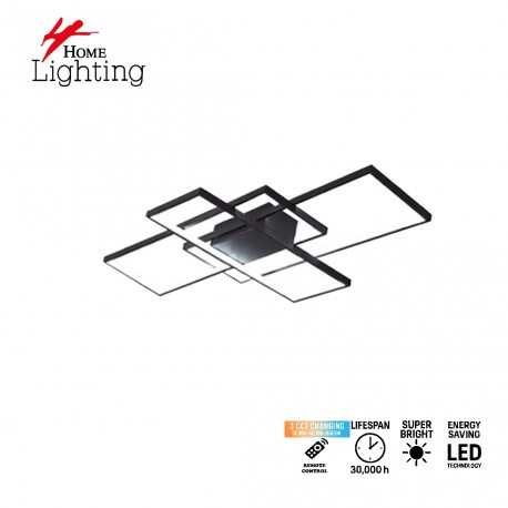 77-50989 SE LED 4 TESSERA BLACK 58*32*10cm 3CCT WITH MEMORY 28W IP20 2 YEARS WARRANTY