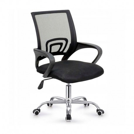 ΕΟ254,4WC1 BF2101-W Πολυθρόνα Γραφείου χωρίς Ανάκλιση, Μέταλλο Χρώμιο Mesh Μαύρο