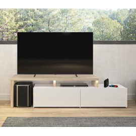 015.GM22 Fizz πολυμορφικό έπιπλο τηλεόρασης με led 150x40/136x46εκ. Light Kronberg Oak/White  Light kronberg oak/White 150x40/13