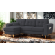 0011.NV25DG Fiona γωνιακός καναπές κρεβάτι 235x160x82εκ. με αποθηκευτικό χώρο Γκρι σκούρο με αναστρέψιμη γωνία  Γκρι σκούρο 235x