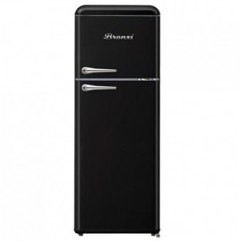Bronxi BX-1510 BK Retro Ψυγείο Δίπορτο 208lt Υ147xΠ55xΒ58.5εκ. Μαυρο F