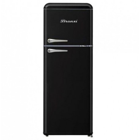 Bronxi BX-1510 BK Retro Ψυγείο Δίπορτο 208lt Υ147xΠ55xΒ58.5εκ. Μαυρο F