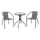 Ε240,14W BALENO-W Set Κήπου - Βεράντας: Τραπέζι + 2 Πολυθρόνες Μέταλλο Ανθρακί, Wicker Mixed Grey